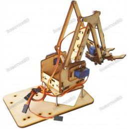 4 DOF Robotic Arm Wooden DIY Unassembled Robotics Bangladesh