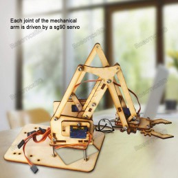 4 DOF Robotic Arm Wooden DIY Unassembled Robotics Bangladesh