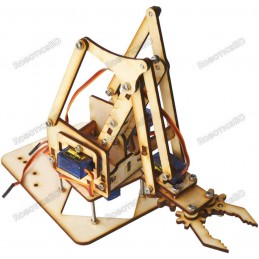 4 DOF Robotic Arm Wooden DIY Unassembled Robotics Bangladesh