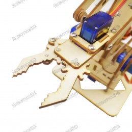 4 DOF Robotic Arm Wooden DIY Unassembled Robotics Bangladesh