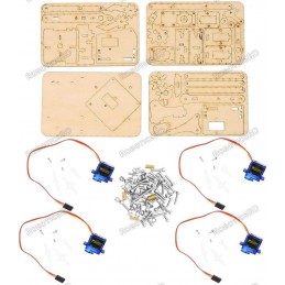 4 DOF Robotic Arm Wooden DIY Unassembled Robotics Bangladesh