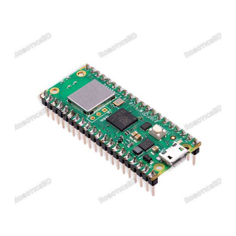 Raspberry Pi Pico W with Soldered Headers Robotics Bangladesh