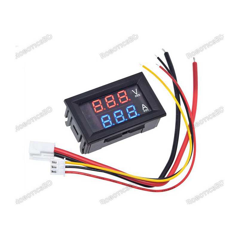 Dual Display 0-100V / 0-10A Panel Meter Robotics Bangladesh