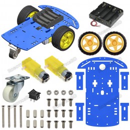 2WD Robotics Blue Chassis With Motors & Wheels Robotics Bangladesh