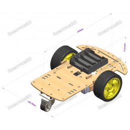 2WD Robotics Wooden Chassis With Motors & Wheels Robotics Bangladesh