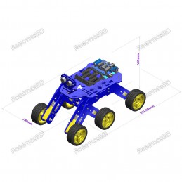 6WD Robotics Rover DIY Blue Chassis With Motors & Wheels Robotics Bangladesh