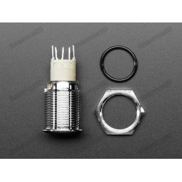 Metal Pushbutton with Green LED Ring - 16mm Momentary Robotics Bangladesh