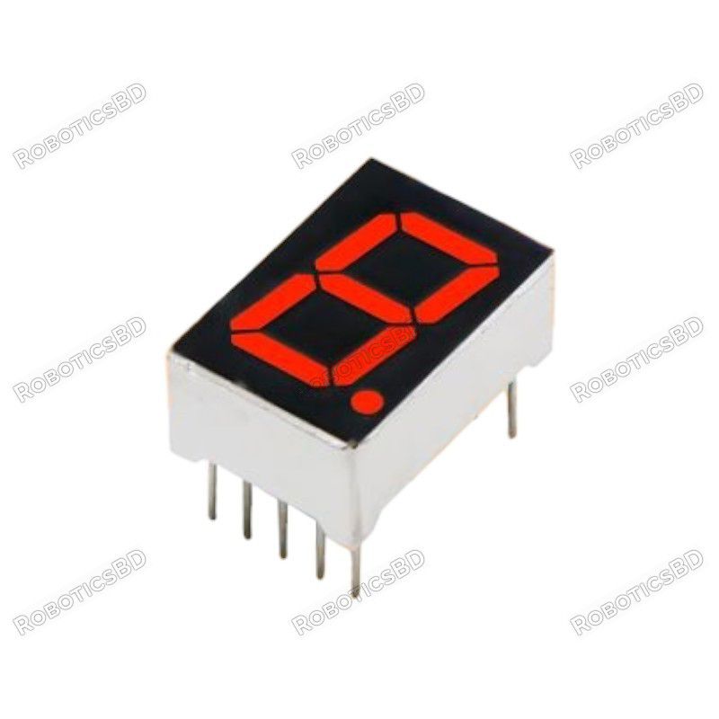 0.8 Inch 1 Digit 7 Segment Red Common Anode Display Robotics Bangladesh