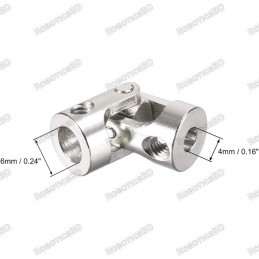 Universal 4mm - 6mm Rotatable Steering Shaft Coupler Robotics Bangladesh