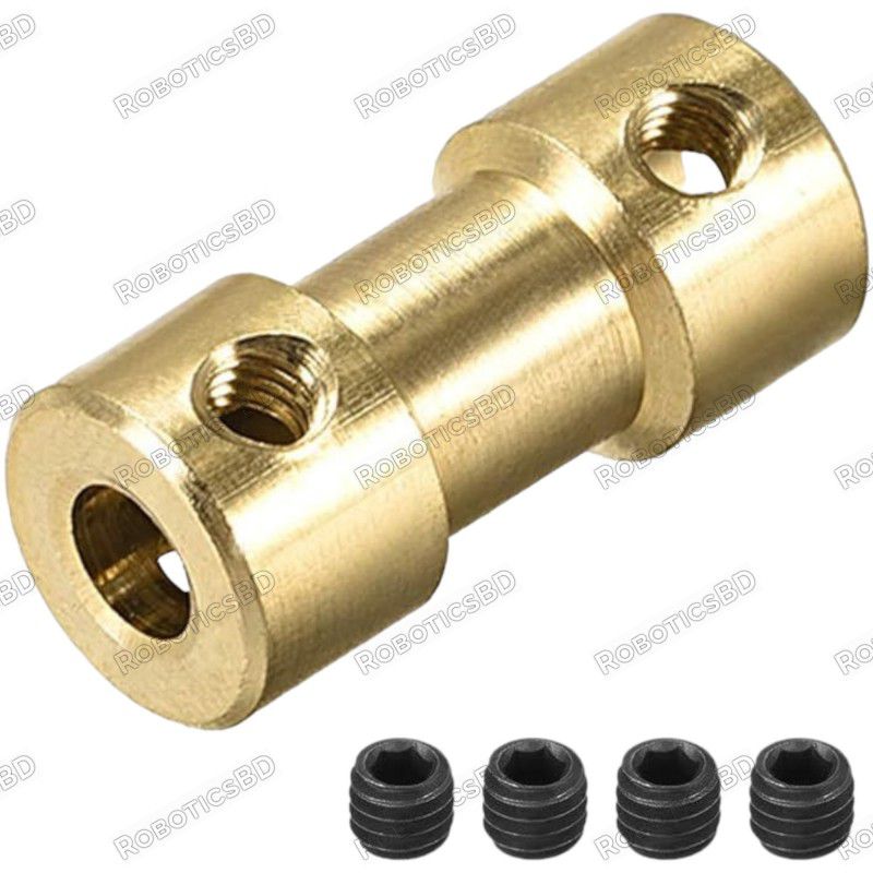 4mm to 6mm Bore Rigid Copper Shaft Coupler Robotics Bangladesh
