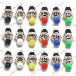 7mm Thread 2 Pin Metal Push Button - Yellow Robotics Bangladesh