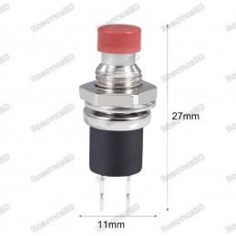 7mm Thread 2 Pin Metal Self-Locking Switch - Red Robotics Bangladesh
