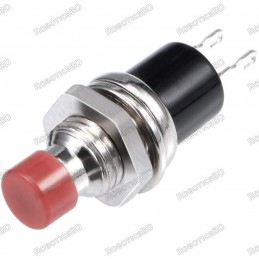 7mm Thread 2 Pin Metal Self-Locking Switch - Red Robotics Bangladesh