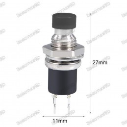 7mm Thread 2 Pin Metal Self-Locking Switch - Black Robotics Bangladesh
