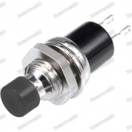 7mm Thread 2 Pin Metal Self-Locking Switch - Black Robotics Bangladesh
