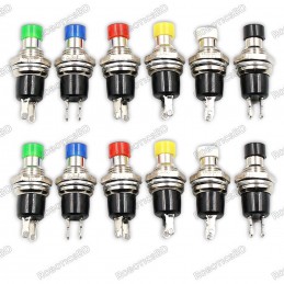 7mm Thread 2 Pin Metal Self-Locking Switch - Black Robotics Bangladesh