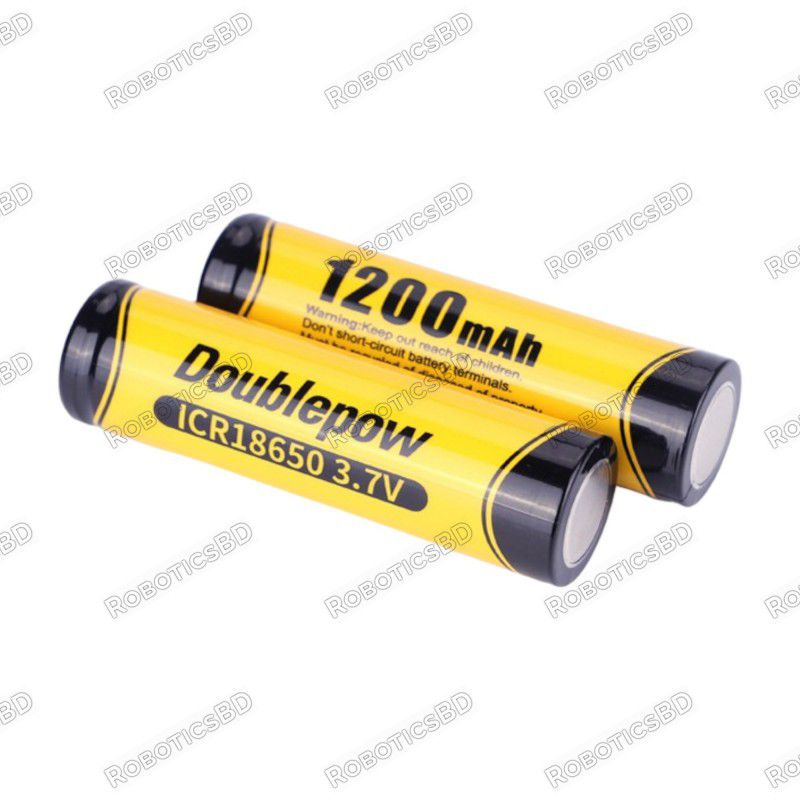 Doublepow 18650 3.7V 1200mAh True Capacity Battery Robotics Bangladesh Doublepow 18650 3.7V 1200mAh True Capacity Battery Robotics Bangladesh
