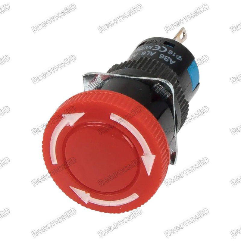 IIVVERR AC 250V 6A 1NO 1NC DPST Latching Red Mushroom Emergency Stop Emergency Stop Switch 6A 250V AC Speed Governing Latching Action T