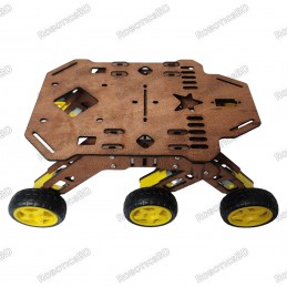 6WD Robotics Rover DIY Wooden Chassis With Motors & Wheels Robotics Bangladesh