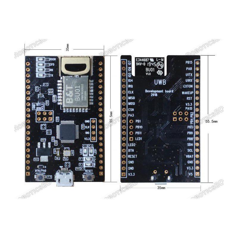 UWB Positioning Module DW1000 Wideband Ranging Onboard PCB Antenna BU01 Position Robotics Bangladesh