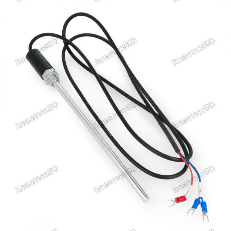 PT-100 RTD High Temperature Sensor 3 Wire PT100 Probe 7x200mm Robotics Bangladesh