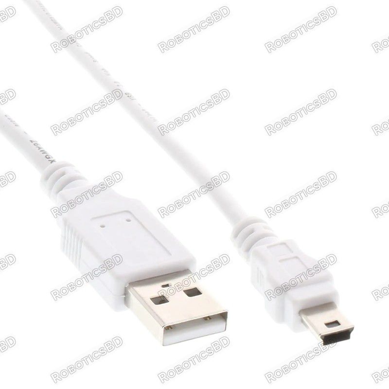 USB to Mini USB Cable 1M - Arduino NANO Robotics Bangladesh