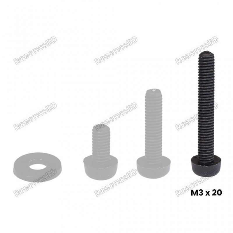 M3x20 Screw Nylon Plastic Robotics Bangladesh