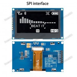 2.42 inch OLED Screen LCD Display Module 128x64 SSD1309 SPI 7Pin White Robotics Bangladesh