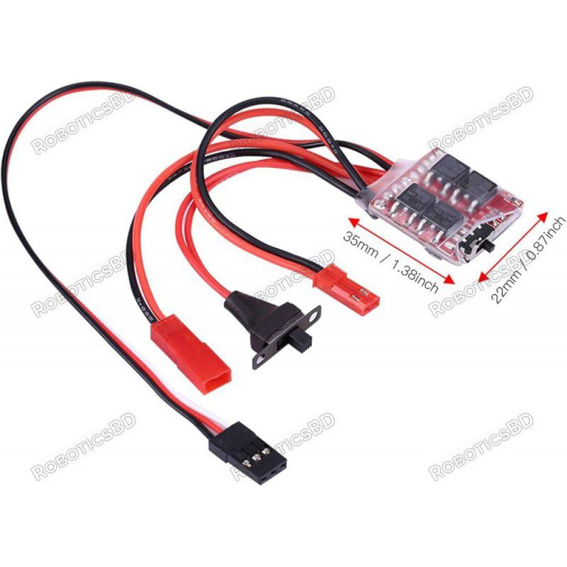 20A Brushed Electronic Speed Controller ESC with Brake for RC Car Boat Robotics Bangladesh