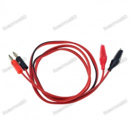 4mm Banana Plug to 45mm Alligator/Crocodile Clip (Red & Black) Test Lead 1 Meter Robotics Bangladesh