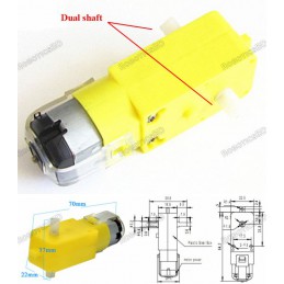 12v 300RPM DC Gear BO Motor - TT Dual Shaft Straight Robotics Bangladesh